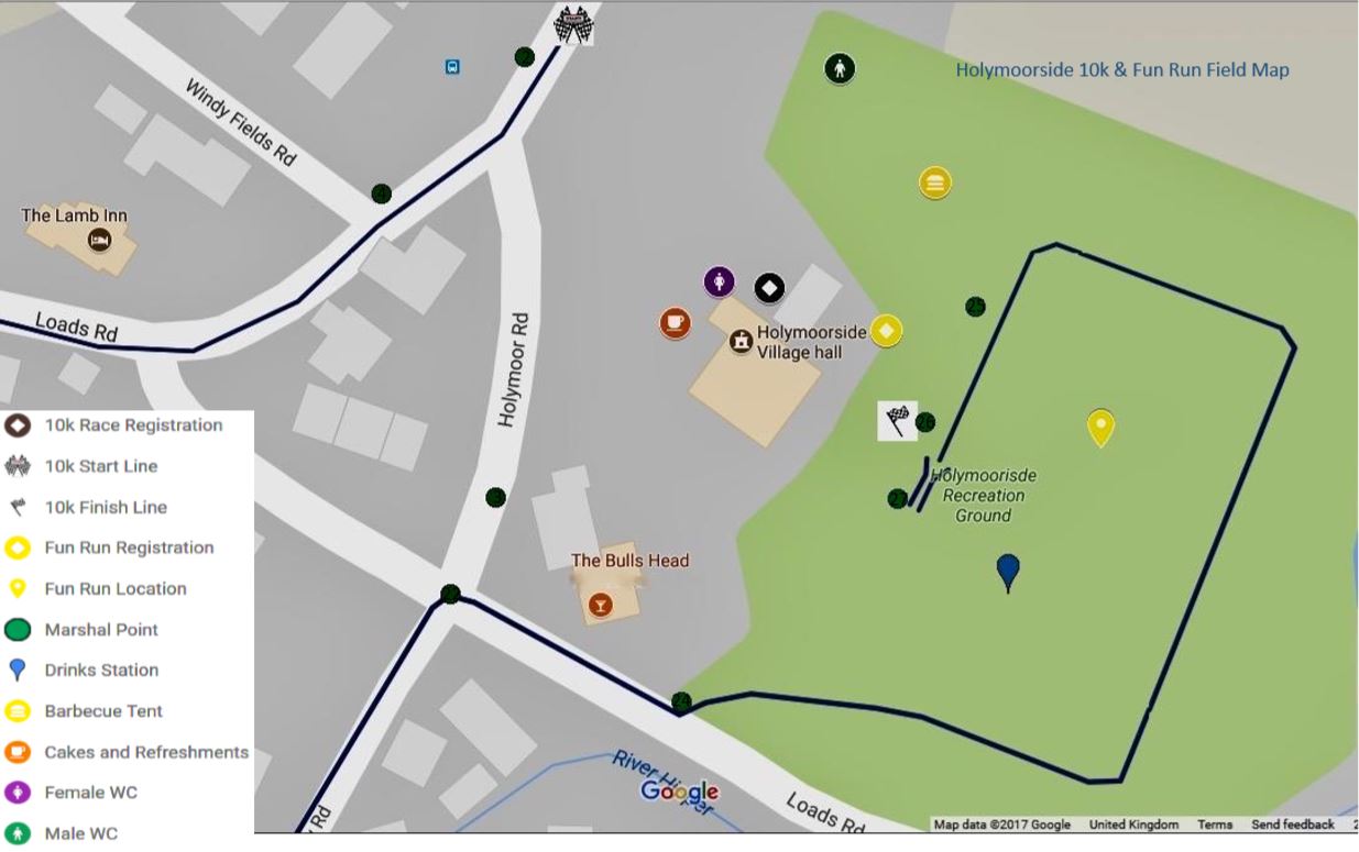 Holymoorside 10K Ending Field Map